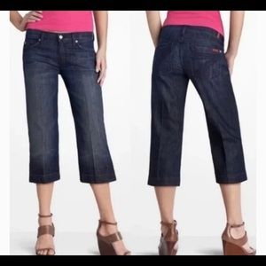 7 for all Mankind Dojo crop denim jeans 25 classic 5 pocket styling  dark wash